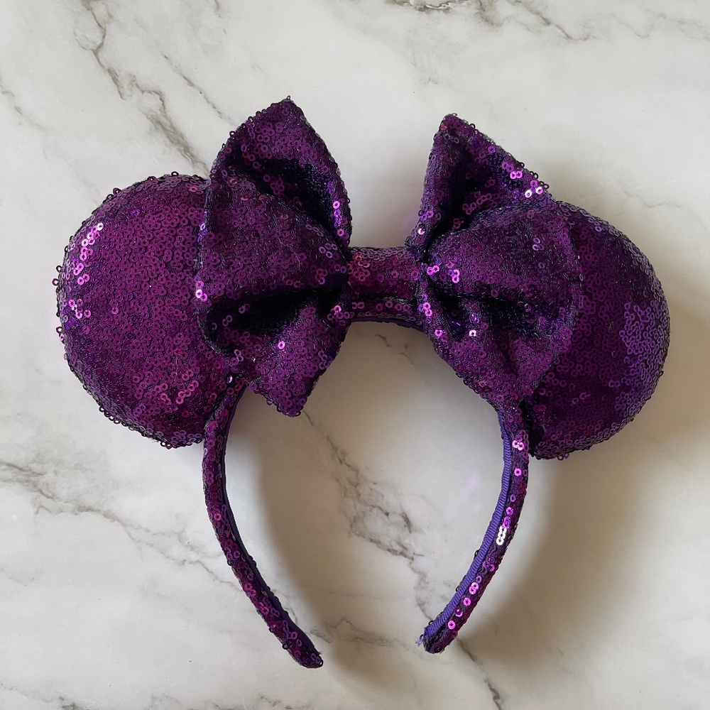 Purple Sequin Minnie Ears
